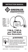 Greenlee 77MG, 77HP-G, 77HP-G/6A Tone Generator Manuale utente