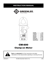 Greenlee CM-600 Clamp-on Meter (with DC) (Europe) Manuale utente