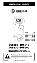 Greenlee DM-300, DM-310, DM-330, DM-350 DMMs (Europe) Manuale del proprietario