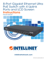 Intellinet 8-Port Gigabit Ethernet Ultra PoE Switch with 4 Uplink Ports and LCD Screen Quick Instruction Guide
