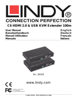 Lindy 100m C6 HDBaseT 2.0 HDMI & USB KVM Extender Manuale utente