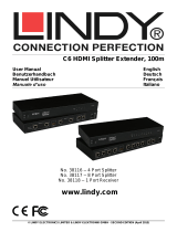 Lindy 100m C6 HDBaseT 4 Port HDMI & IR Splitter Extender Manuale utente