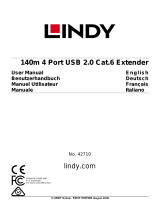 Lindy 140m 4 Port USB 2.0 Cat.6 Extender Manuale utente