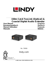 Lindy 70456 150m Cat.6 TosLink (Optical) & Coaxial Digital Audio Extender Manuale utente
