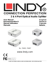 Lindy 2 Way TosLink Digital Optical Audio Splitter (up to 192kHz) Manuale utente