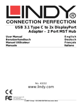 Lindy USB Type C to 2x DisplayPort Converter, MST Hub Manuale utente