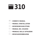 NAD 310 Manuale del proprietario