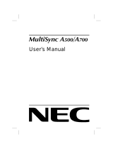 NEC MultiSync® A700 Manuale utente