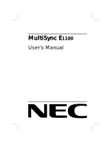 NEC MultiSync® E1100 Manuale utente
