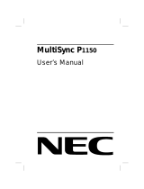 NEC MULTISYNC P1150 Manuale utente