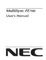 NEC MultiSync® FE700 Manuale del proprietario