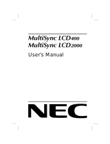 NEC MultiSync® LCD2000 Manuale utente
