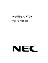 NEC MultiSync® P750 Manuale del proprietario