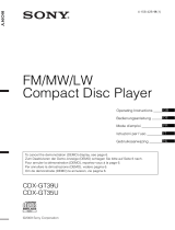 Sony CDX-GT35U - Fm/am Compact Disc Player Manuale del proprietario