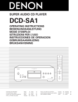 Denon dcd sa 1 Manuale utente