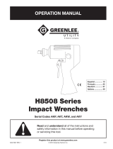 Greenlee H8508 Impact Wrench AKP, AKR, AKT, AKV, AKW, AKY Manuale utente