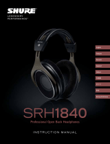Shure SRH1840 Professional Open Back Headphones Manuale utente