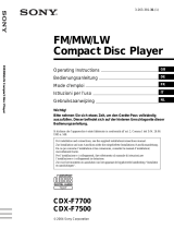 Sony Xplod CDX-F7700 Manuale utente