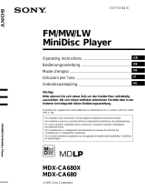 Sony mdx ca 680 Manuale utente