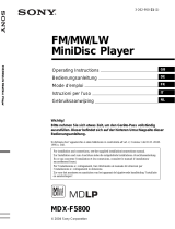 Sony MDX-F5800 Manuale utente