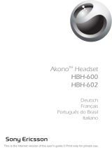 Sony Ericsson Akono HBH-600 Manuale utente