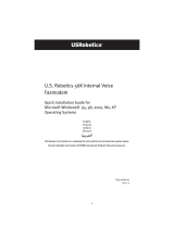 US Robotics 56K INTERNAL VOICE FAXMODEM - QUICK  FOR WINDOWS REV 1.2 Manuale del proprietario