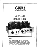 Cary Audio Design CAD-75 ia Manuale del proprietario