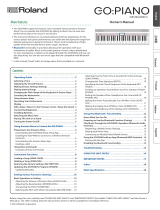 Roland Go Piano 61-Key Keyboard Manuale del proprietario