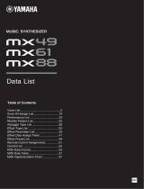 Yamaha MX49 Scheda dati