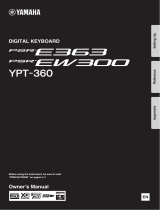 Yamaha PSR-E363 Manuale utente