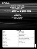 Yamaha PSR-E423 Scheda dati
