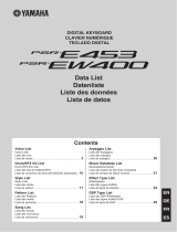 Yamaha PSR-EW400 Scheda dati