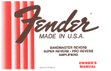 Fender Super Reverb (1982) Manuale del proprietario