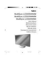 NEC MultiSync® LCD225WNX Manuale del proprietario