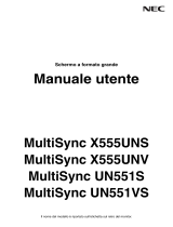 NEC MultiSync UN551S Manuale del proprietario