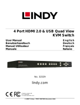 Lindy 4 Port HDMI 4K Quad View KVM Switch Pro Manuale utente
