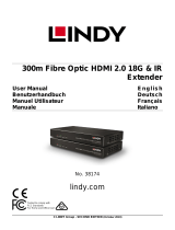 Lindy 300m Fibre Optic HDMI 2.0 18G & IR Extender Manuale utente