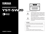 Yamaha YST-SW20 Manuale utente