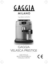 Gaggia Velasca Prestige Manuale utente