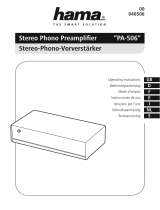 Hama 00181400 PA-506 Stereo Phono Preamplifier Manuale del proprietario