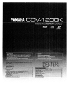 Yamaha CDV1200K Manuale del proprietario