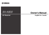 Yamaha RX-A800 Manuale del proprietario