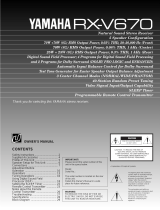 Yamaha RX-V670 Manuale utente