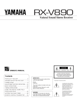Yamaha RX-V890 Manuale utente