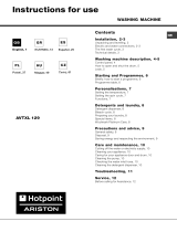 Hotpoint AVTXL 129 (EU)/HA Manuale del proprietario