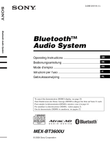 Sony Bluetooth Headset MEX-BT3600U Manuale utente