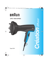 Braun 3514 CP1600 DFB6 Creation diffusor Manuale utente