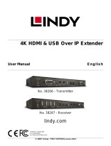 Lindy 4K HDMI & USB Over IP Extender - Receiver Manuale utente
