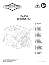 Simplicity PORTABLE GENERATOR, INVERTER BRIGGS & STRATTON P4500 MODEL 030806-00 Manuale utente