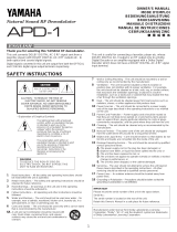 Yamaha APD-1 Manuale del proprietario